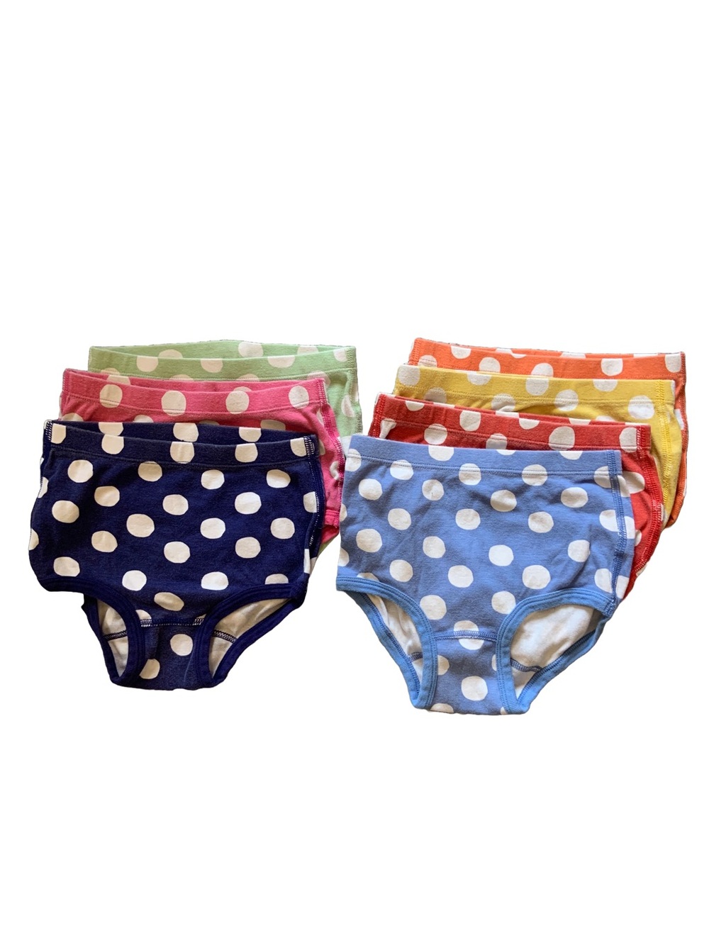 Hanna Andersson Unders -Rainbow Polka Dot Cotton Briefs - Set of 7